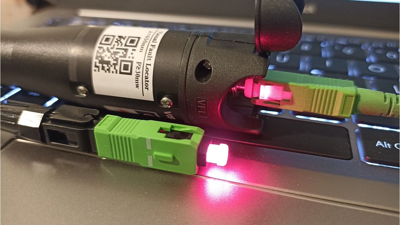 Localizador visual de fallas en conector SC/APC